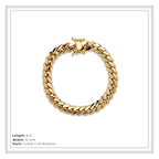 Miami Cuban Link Chain Bracelet 14K Gold Premium Plated 10-24mm Men Jewelry 8.5 inch