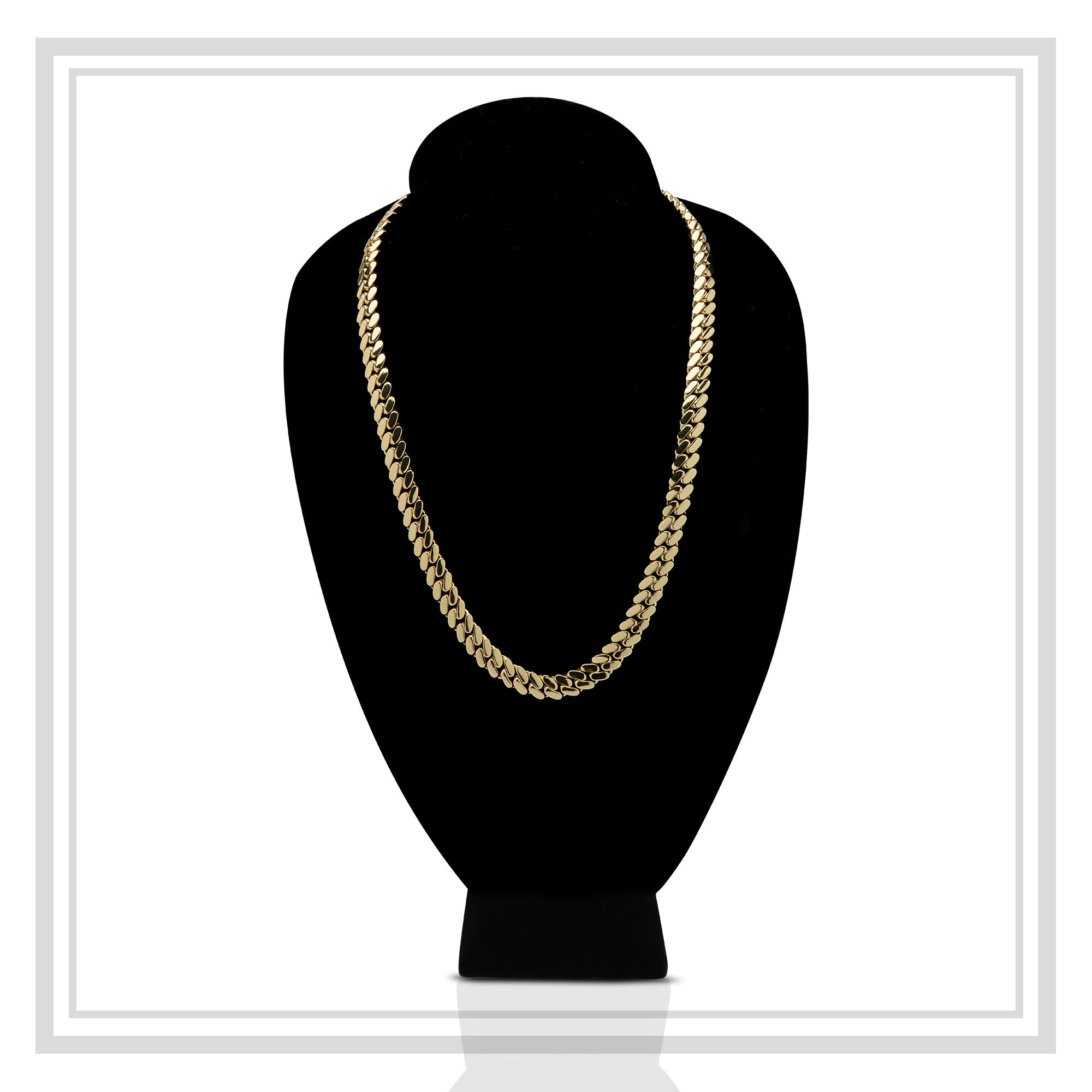 Miami Cuban Link Chain Necklace 14K Gold Premium Plated 10-24 mm Men Jewelry 24 inch