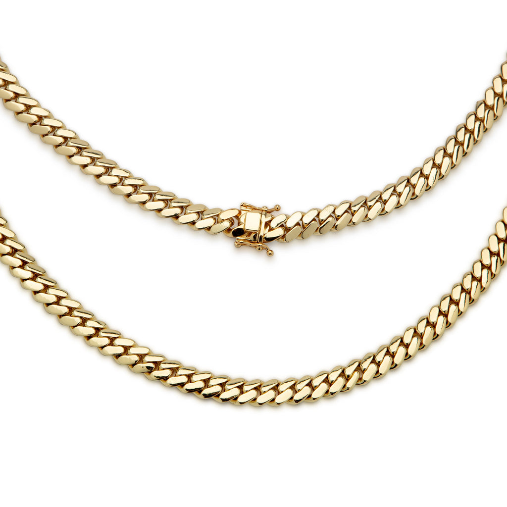 Miami Cuban Link Chain Necklace 14K Gold Premium Plated 10-24 mm Men Jewelry 24 inch