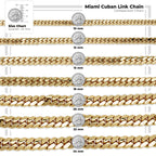 Miami Cuban Link Chain Bracelet 14K Gold Premium Plated 10-24mm Men Jewelry 8.5 inch