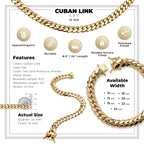 Miami Cuban Link Chain Set Necklace and Bracelet 14K Gold Premium Plated 10-24mm Men Jewelry 24 inch 8.5 inch