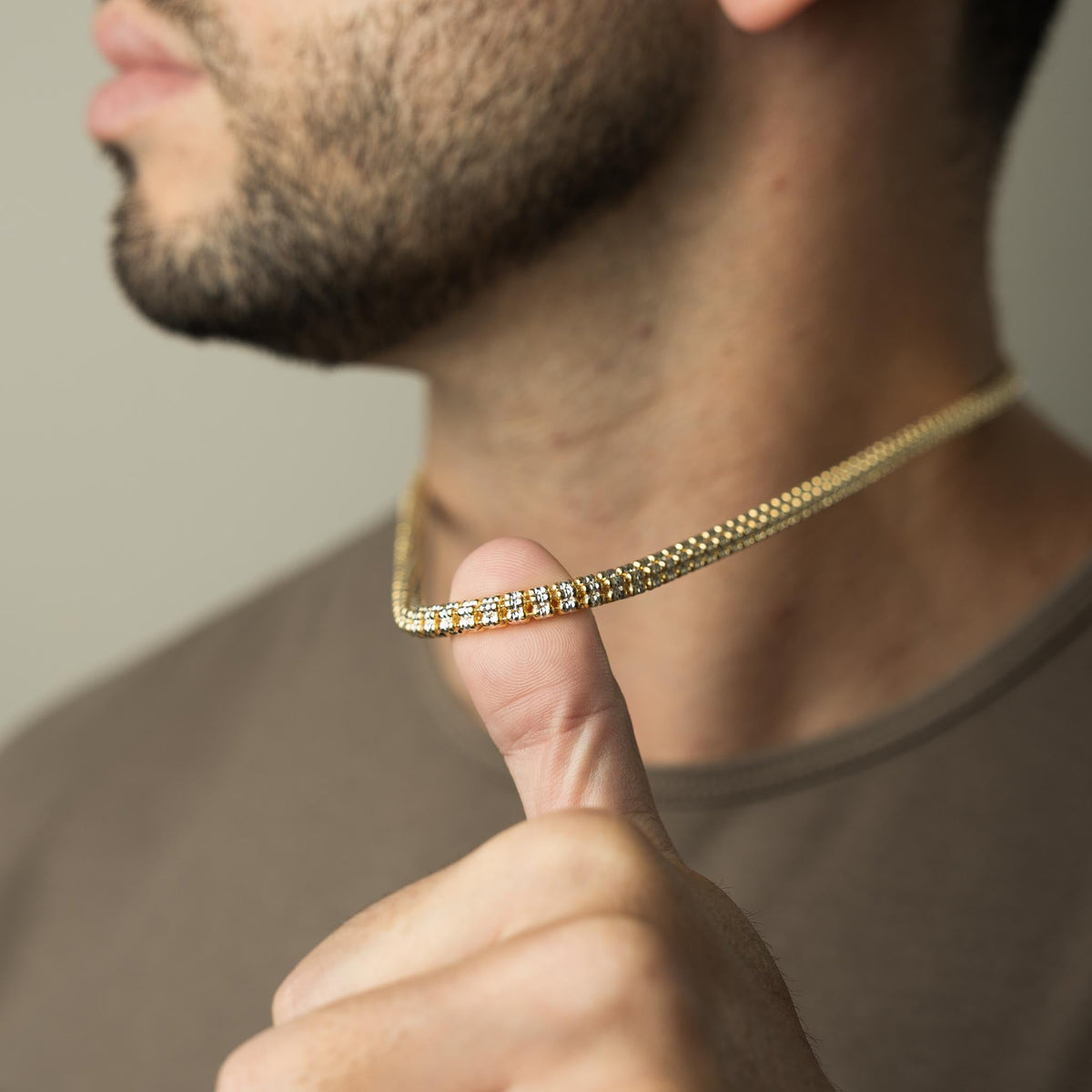 Two Tone Gold Ice Chain 5mm