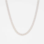Silver Iced Moissanite Prong Miami Cuban Chain 8mm