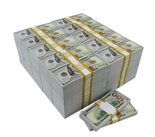 $1,000,000 New Money Prop Money With Duffle Bag- Blank Fillers