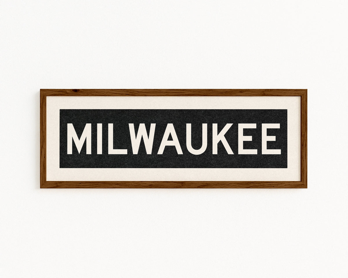 Framed Milwaukee Wisconsin Bus Scroll