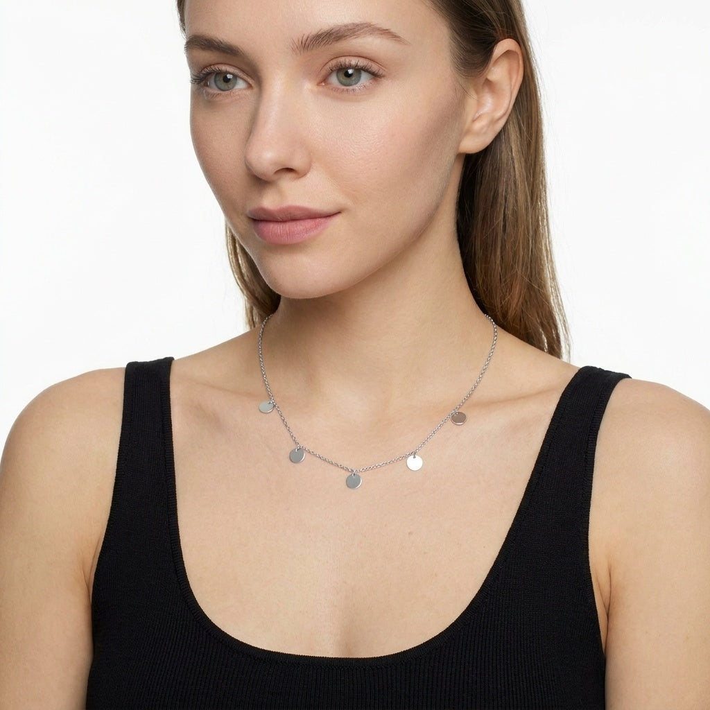 Arvo Mini Disc Necklace - Stainless