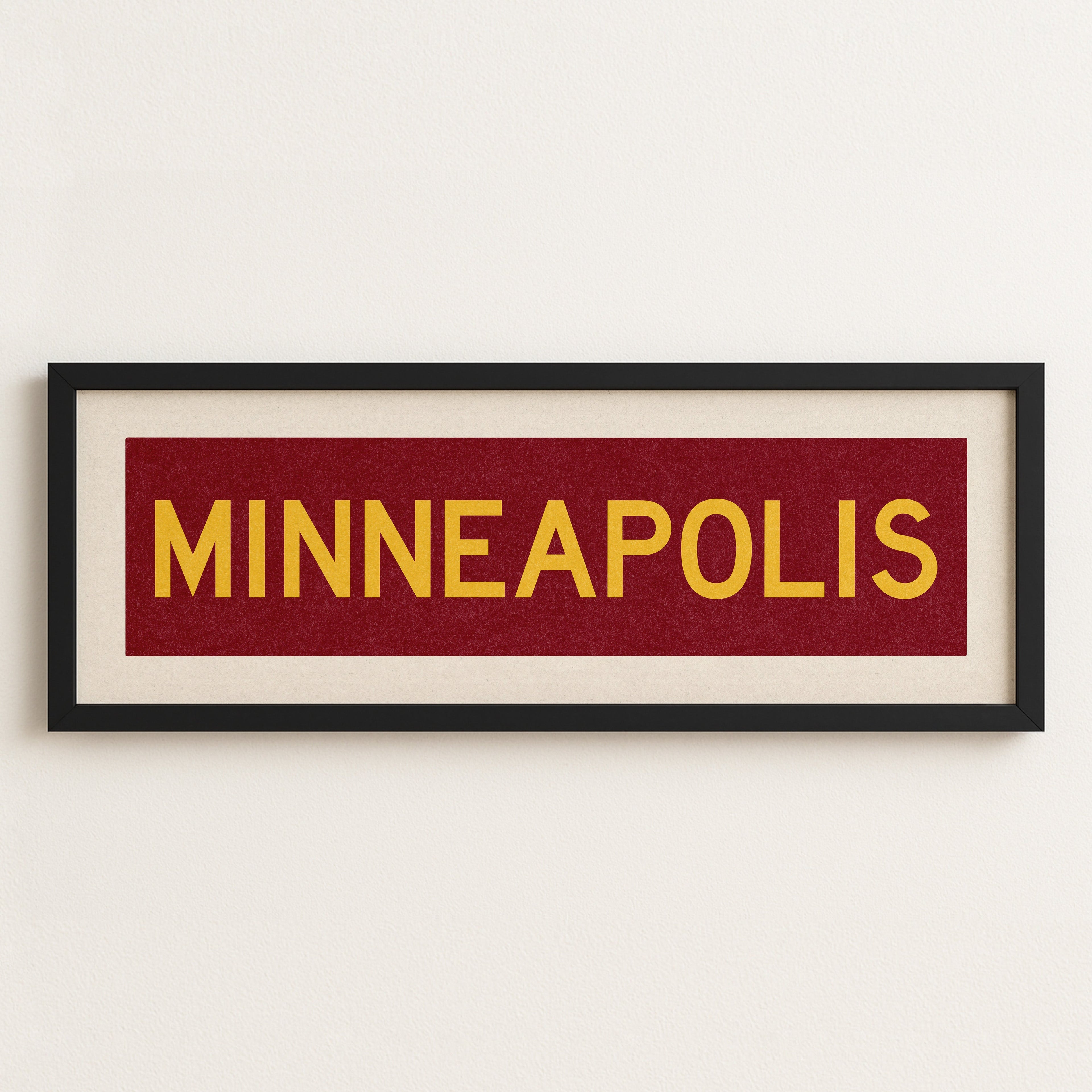 Framed Minneapolis Maroon Bus Scroll
