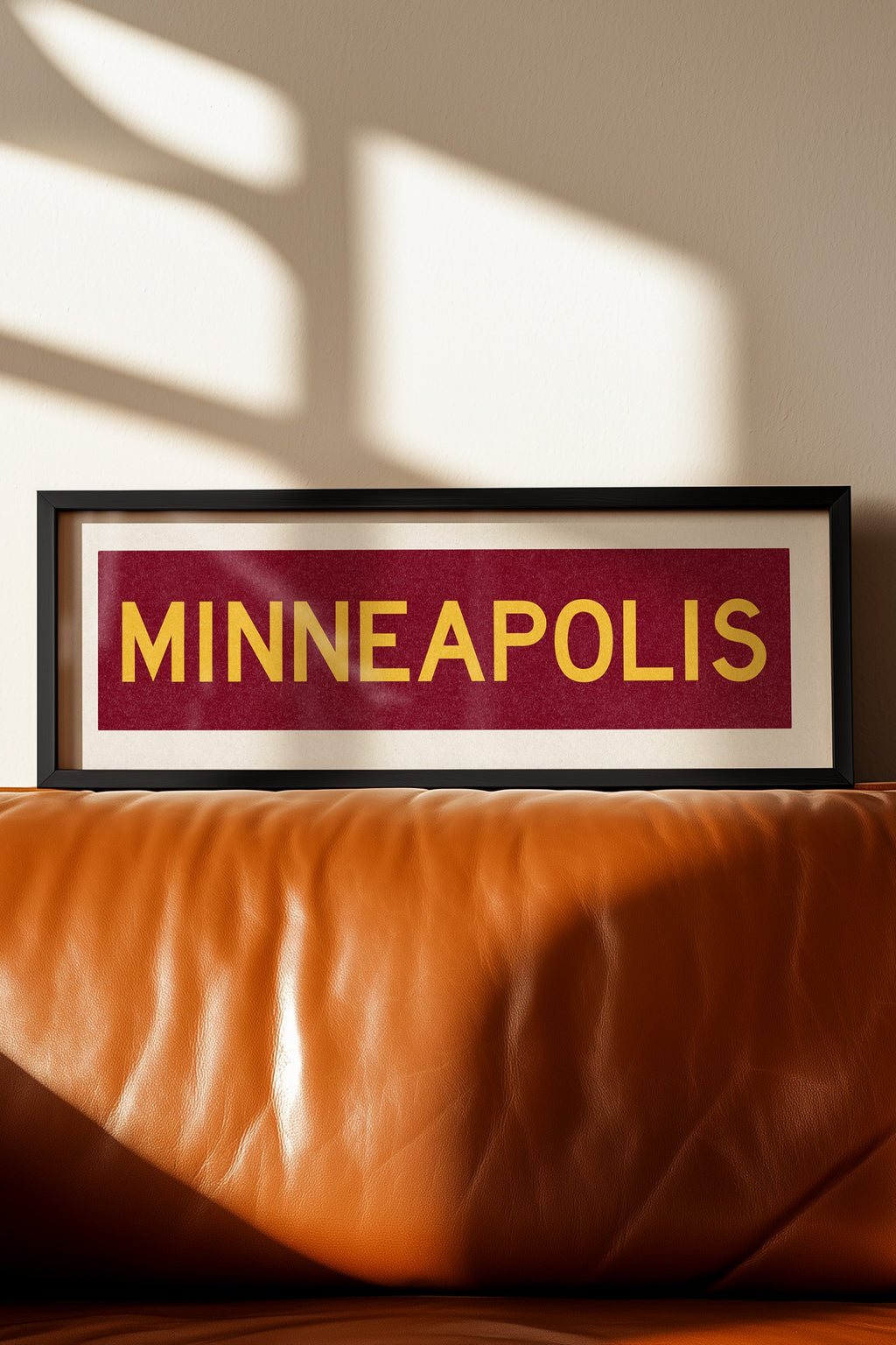 Framed Minneapolis Maroon Bus Scroll