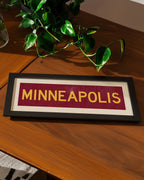Framed Minneapolis Maroon Bus Scroll