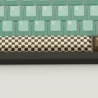 Mint Choco Design Keycaps and Mechanical Keyboard