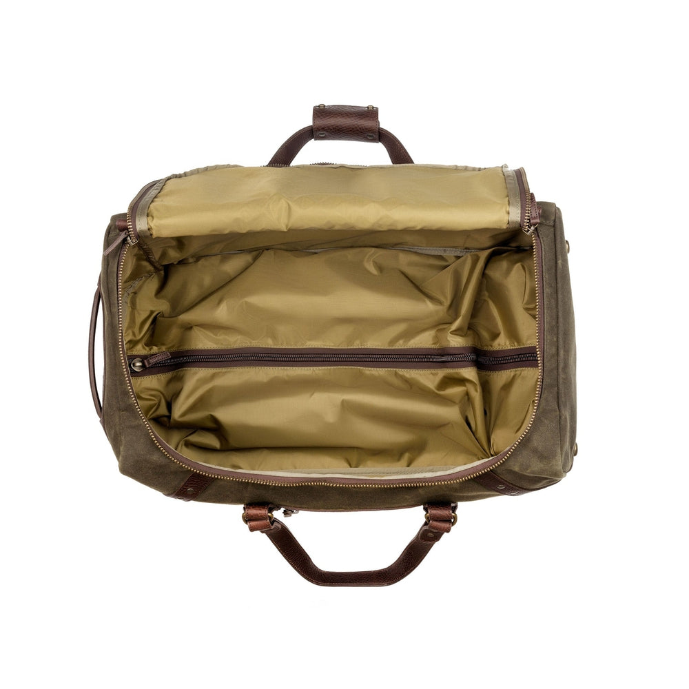 Campaign Leather & Waxed Canvas Wheeled Carry-On Duffle Bag
