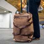 Campaign Leather & Waxed Canvas Wheeled Carry-On Duffle Bag