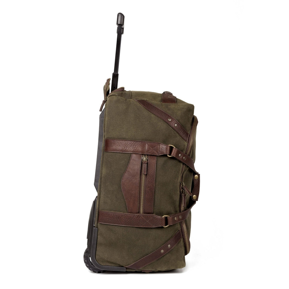 Campaign Leather & Waxed Canvas Wheeled Carry-On Duffle Bag
