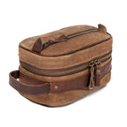 Campaign Waxed Canvas Toiletry Square Shave Kit