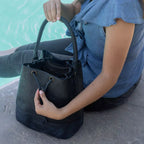 Tooled Leather Bucket Bag