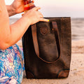 Theodore Leather Two Bottle Wine Tote Carrier