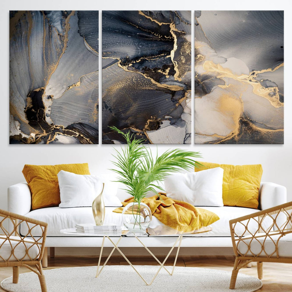 Modern Marble Fluid Effect Wall Art Abstract Canvas Wall Art
