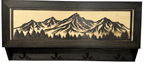 Mountain & Tree Wooden Coat Rack with Hidden Gun Storage Compartment