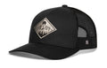 Diamond Mountain and Trees Trucker Hat  |  Silver Faux Leather Outdoors Snapback