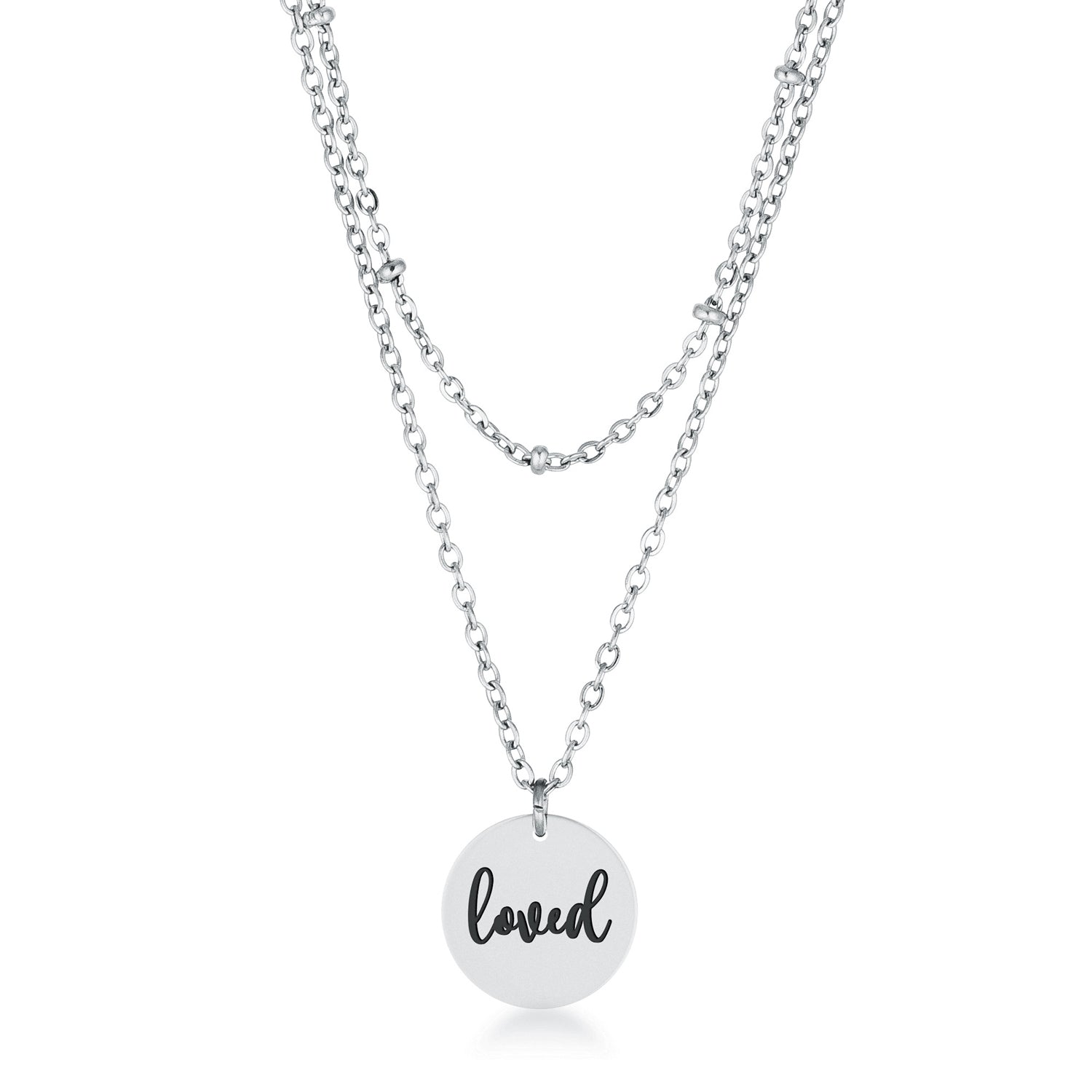 Delicate Silver Plated Necklace Loved