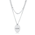 Double Chain HOPE Necklace Silver