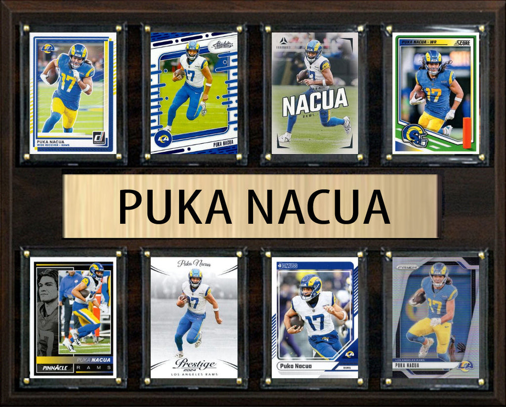 Puka Nacua LA Rams Plaque 8 Cards 2025 2024 Donruss Prizm SCORE Mosaic 12x15