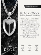 Black Onyx Shield Pendant Necklace