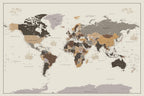 Personalized Travel Tracker Map with Pins, Framed World Map for Home and Office