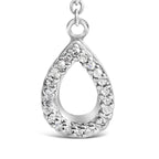 Sterling Silver Created Blue Sapphire and Diamond Accent Y Necklace