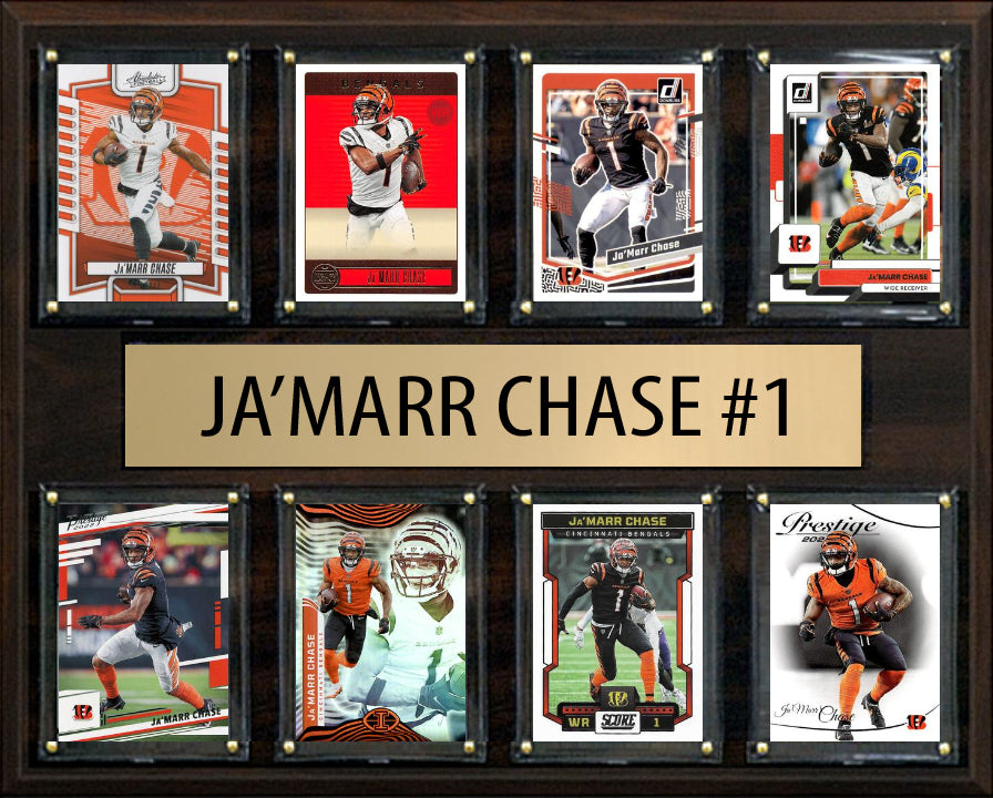 Ja'Marr Chase 8 Card Plaque Donruss Score Panini 2023 2024 Cincinnati Bengals