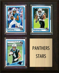 Carolina Panthers Stars 2026 Fan Cave Plaque 8x10 3 Cards - Young, Hubbard, McMillan