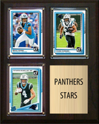 Carolina Panthers Stars 2026 Fan Cave Plaque 8x10 3 Cards - Young, Hubbard, McMillan