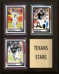 Houston Texans Stars 2026 Fan Cave Plaque 8x10 3 Cards - Stroud, Collins, Anderson