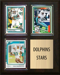 Miami Dolphins Stars 2026 Fan Cave Plaque 8x10 3 Cards - Achane, Brooks, Washington