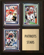 New England Patriots Stars 2026 Fan Cave Plaque 8x10 3 Cards - Maye, Gonzalez, Stevenson