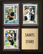 New Orleans Saints Stars 2026 Fan Cave Plaque 8x10 3 Cards - Shough, Olave, Kamara