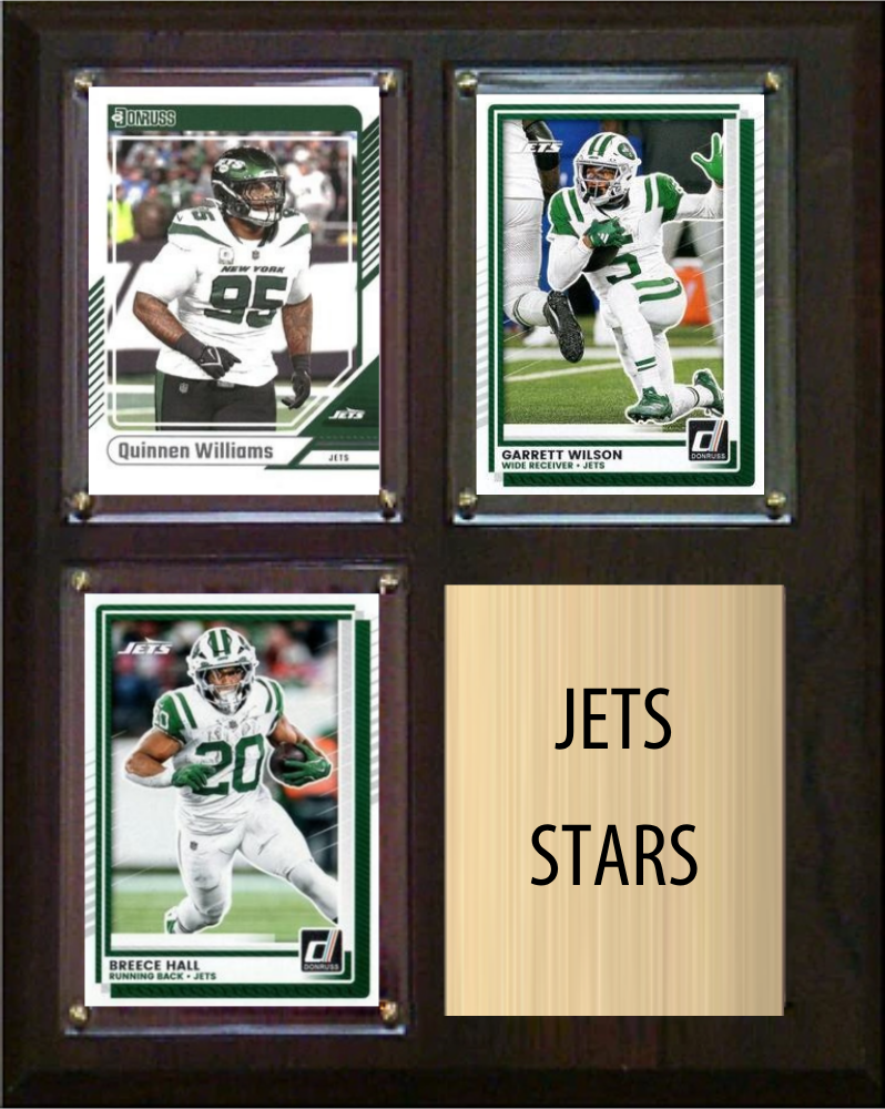 New York Jets Stars 2026 Fan Cave Plaque 8x10 3 Cards - Williams, Wilson, Hall