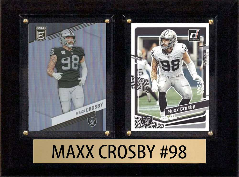 Maxx Crosby Score Donruss 2023 2024  2 Card 6" x 8" Plaque Las Vegas Raiders