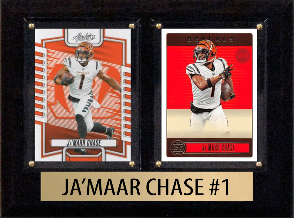 Ja'Marr Chase Score Donruss 2023 2024 2 Card 6" x 8" Plaque Cincinnati Bengals