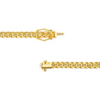 Semi-Solid 14K Yellow Gold 4.5mm Miami Cuban Chain Necklace - Unisex Chain - 22 Inches