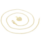 Cubic Zirconia 14K Gold Filled Voluminous Heart Pendant Necklace Set