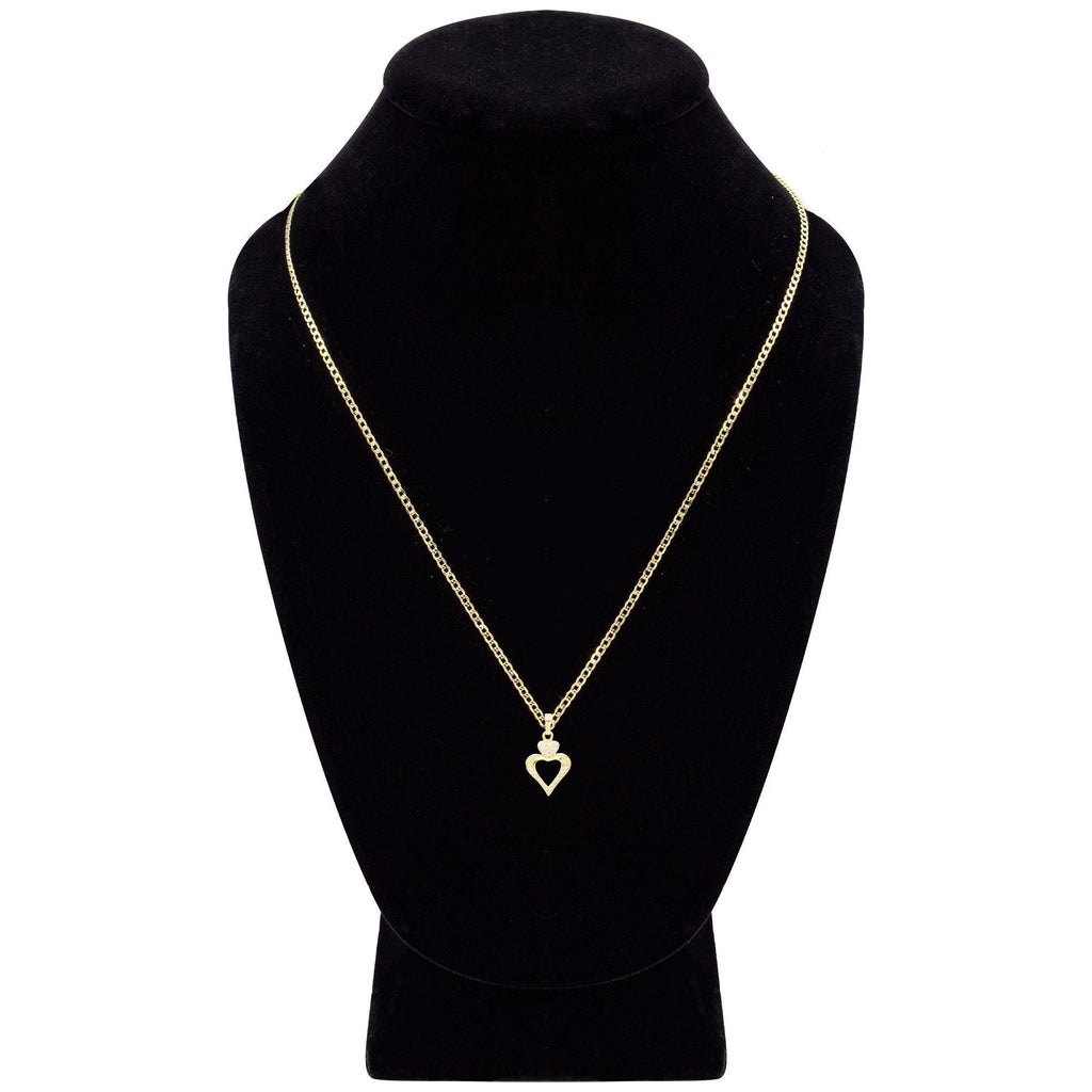 Cubic Zirconia 14K Gold Filled Two Hearts Pendant Necklace Set