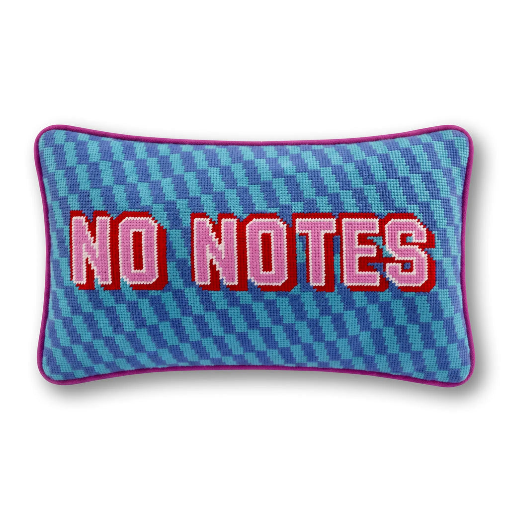 No Notes Needlepoint Pillow