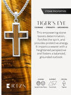 Tiger Eye Cross Pendant Necklace