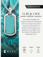 Turquoise Dog Tag Pendant Necklace