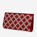 The Nampula Red Glitter Suede Leather Small Clutch
