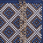 The Nampula Sax Blue Glitter Suede Leather Small Clutch