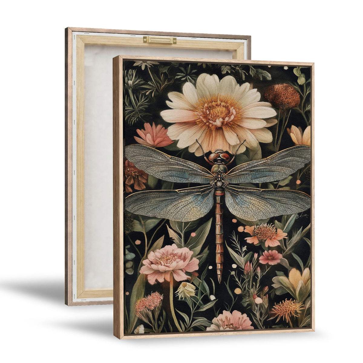 William Morris Style Canvas Wall Art, Framed Vintage Bee Botanical Print