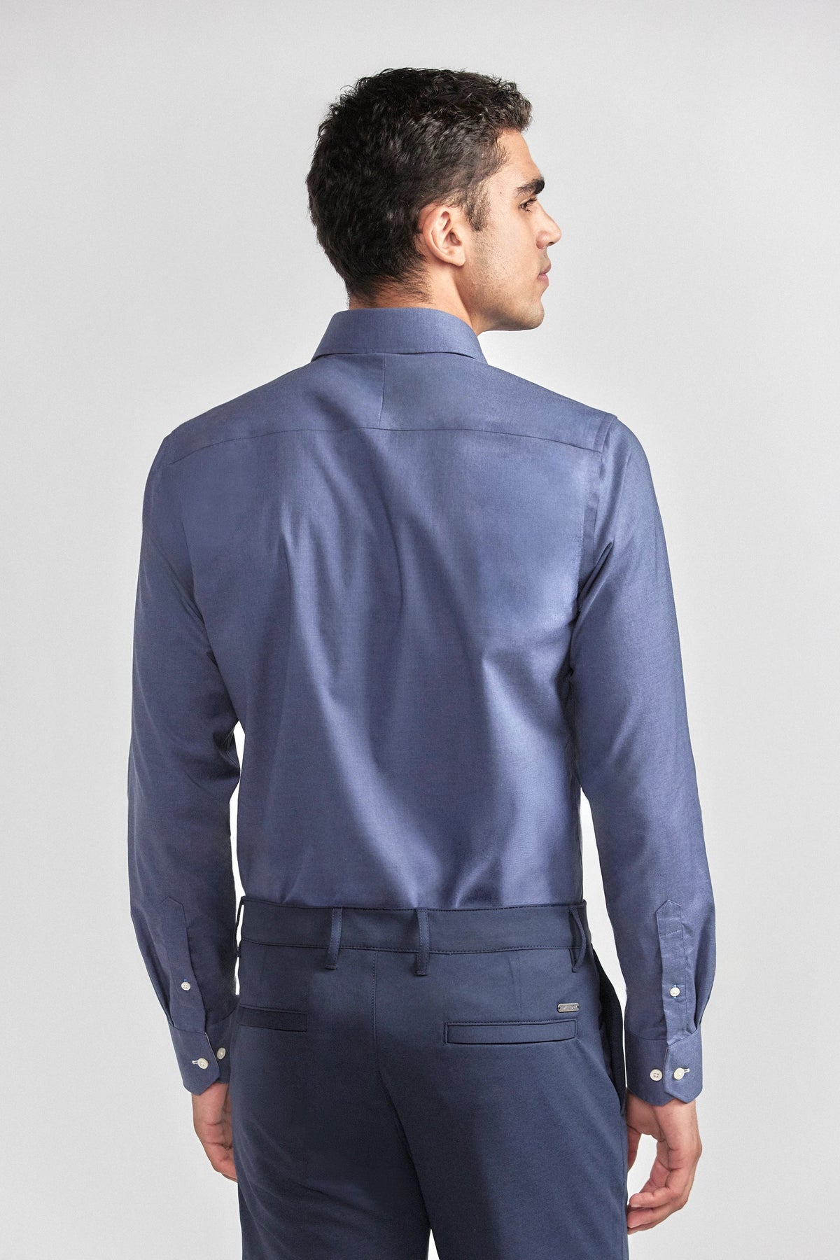Leader Non-Iron Solid | Navy Melange