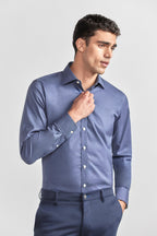 Leader Non-Iron Solid | Navy Melange